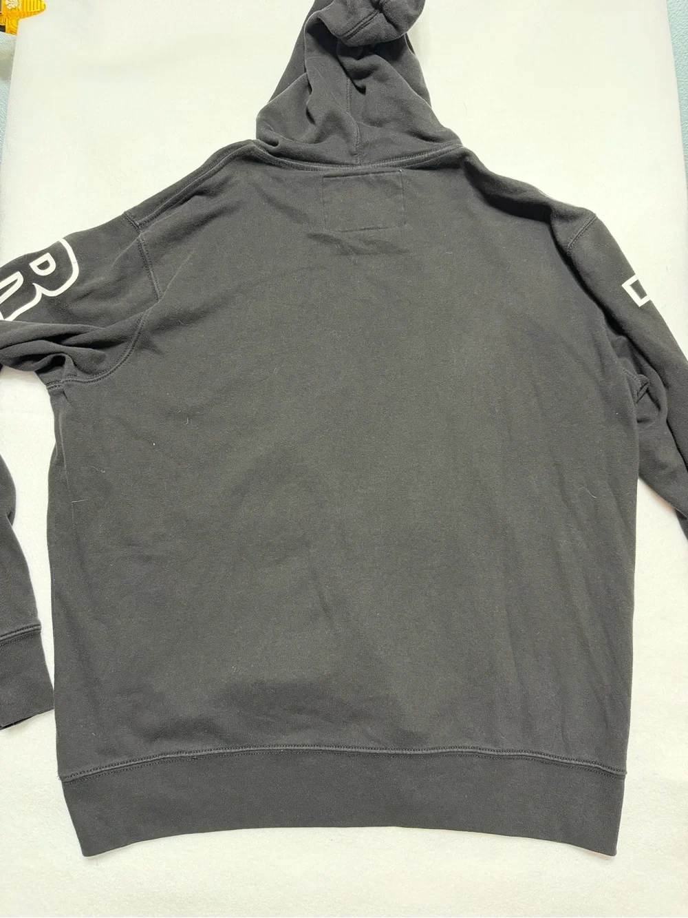 True Religion Black Hoodie with White Sleeve Logos